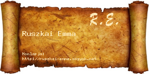 Ruszkai Emma névjegykártya